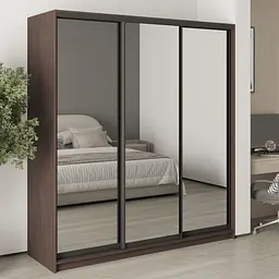 Шафа-купе тридверна MebelStar Стандарт BG 3 Дзеркала 190x45x210 см Дуб рістрето (MBS-8509)