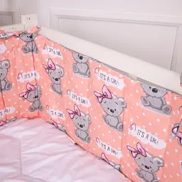 Суцільний борт в ліжечко MirSon Kids Time 20-0028 Little girl Teddy 30х180 см (2200009664281) - мініатюра 3