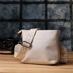 Повсякденна плечова сумка з натуральної шкіри Vintage 22915 біла - мініатюра 10