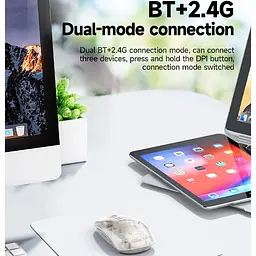 Миша бездротова Hoco GM29 Mysterios Bluetooth + 2.4G Space White - мініатюра 2