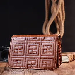 Компактна жіноча сумка з еко-шкіри на плече Vintage 18705 коричнева - мініатюра 9