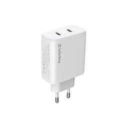 Зарядний пристрій ColorWay GaN Mini 50W PD Port PPS USB (Type-C PD 30W + Type-C PD 20W) white (CW-CHS050PD-WT)