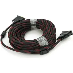Кабель мультимедійний DVI M to DVI M 10.0m 24+1pin black/red Merlion (YT-DVI(M)/(M)NY/RD-10m)