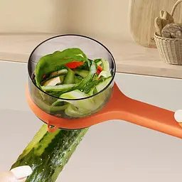Багатофункціональна овочечистка пілер з відсіком для зберігання, Kitchen Master Помаранчевий 85518 - мініатюра 8