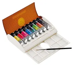 Набір акварельних фарб Sennelier L'Aquarelle, Travel box, 12 туб по 10 мл, пластиковий пенал-палітра +1 пензль - мініатюра 3