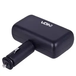 Автомобільний розгалужувач прикурювача VOIN 2 виходу 2USB 2400mA 12/24V Кутовий (SC-2004) - мініатюра 5