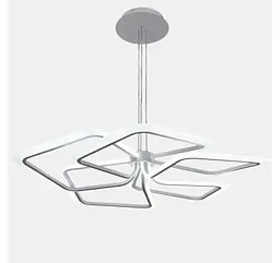 Велика біла підвісна LED люстра на 5 геометричних плафонів Artlight 2406-5DL-WH - мініатюра 5