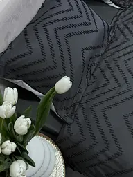 Комплект постільної білизни Ecotton Jaquard Сімейний 150х215 см cірий Grey (Сімейний сірий)