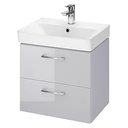 Тумба для ванної кімнати Cersanit Lara cet В383 з раковиною Mille Slim 50 см Сірий S801-355 30412