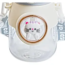 Пляшка для води Happy Life дитяча 820 мл з ручкою та ремінцем сірий HPGM2217G - мініатюра 5