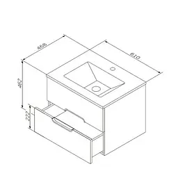 Тумба з умивальником AM.PM Spirit 60 см M70-FUX0602-WC0602-38, Білий - мініатюра 2