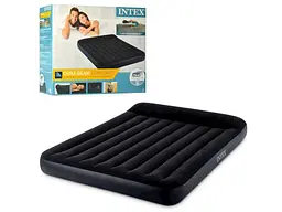 Матрац-велюр INTEX 152х203х25см чорний до 272кг вбудований насос 220-240Vі арт.64150