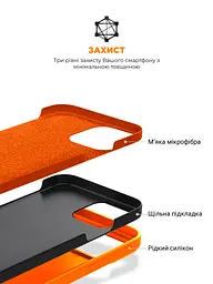 Силиконовый чехол с MagSafe для Apple iPhone 15 Pro Max, ICON2 MagCase, оранжевый, противоударный, панель с мягкой подкладкой, защита всего корпуса, поддержка беспроводной зарядки, совместим с защитными стеклами и пленками, ArmorStandart (ARM89277) - мініатюра 6