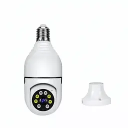 Бездротова IP Full-HD, 2 MP, WIFI камера з датчиком руху і нічним баченням у плафон для лампочки, біла (8247101093)