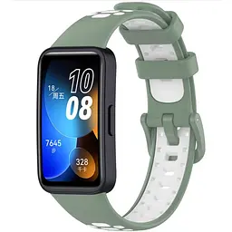 Ремінець DK для Huawei Band 8 / 9 Silicone Sport Band Nike (016452) (light green / white) - мініатюра 3
