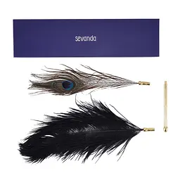 Лоскітка LOCKINK SEVANDA Natural Peacock Flirting Feather Tickler, пір’я павича та страуса - мініатюра 7