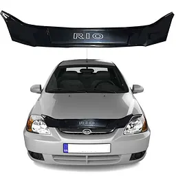 Дефлектор капоту мухобійка для Kia RIO II 2005-2011 Євро кріплення Voron Glass