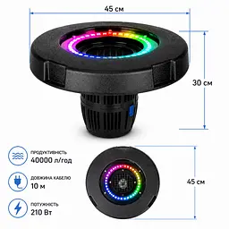 Фонтан, аератор для ставка Kruger Meier PondSplash Elite LED 40000 з LED-підсвіткою 40000 л/год - мініатюра 3