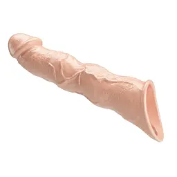 Насадка на пеніс Pretty Love Extension Penis Sleeve Blocks, 28 см (тілесний) - мініатюра 8