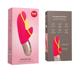 Мінівібратор-кролик зі стимулювальною стрічкою Fun Factory AMORINO pink/neon yellow, стрічка знімна - мініатюра 5