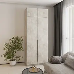 Шафа 2-дверна з антресоллю MebelStar Оскар ДСП BL-B, стандарт 100x52x260 см Бетон (MBS-4821)
