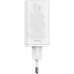 МЗП Baseus GaN6 Pro OS 65W (2USB-A/2C) + кабель Type-C to Type-C (P10162701) White - мініатюра 7