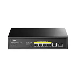 PoE-комутатор 6-портовий некерований Cudy GS1005PTS1 4 порти PoE+ SFP-порт гігабітний 120W (73-00503) - мініатюра 2
