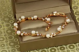 Браслет Xuping Jewelry Ласка з перлиною 17 см 6 мм золотистий