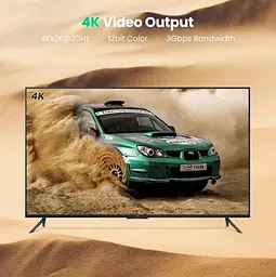 Конвертер Ugreen DisplayPort to HDMI 4K 60Hz 25 см Black (MM137) - мініатюра 2