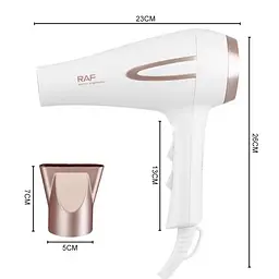 Фен для волосся RAF R.408 з концентратором 2200W White - мініатюра 4