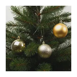 Ялинкова іграшка House Of Seasons Кульки Пластик 10 шт D6 см Золотисті (8720967923861) - мініатюра 2