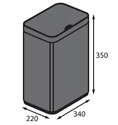 Відро для сміття сенсорне прямокутне Koer TC-020212-07 12 л graphite KR5585, Графит - мініатюра 9