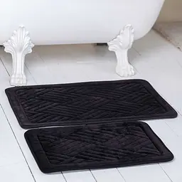 Набір килимків для ванної /туалету фланелевий Lovely Svi 2шт: 50 x 80 см + 40 x 60 x 1.5 см Чорний  (191025)