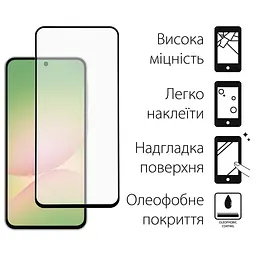 Скло захисне Dengos Full Glue Samsung Galaxy A56 5G (black) (TGFG-388) - мініатюра 2