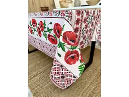 Скатертина ПЛАТКИ-ОПТ 110*150 бавовняна "Маки" - мініатюра 4