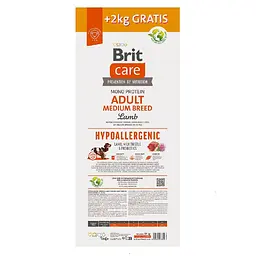 Корм сухий Brit Care Dog Hypoallergenic Adult Medium Breed для дорослих собак середніх порід гіпоалергенний з ягням 12+2 кг - мініатюра 2