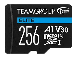 Карта пам'яті Team Elite microSDXC UHS-I (U3) V30 A1 + SD-адаптер 256 GB (TEAUSDX256GIV30A103) - мініатюра 2