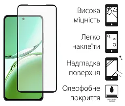 Скло захисне Dengos Full Glue OPPO Reno 12F 4G (black) (TGFG-374)