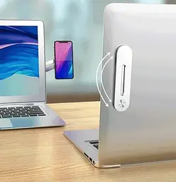 Магнітний металевий тримач для телефону до ноутбук Holder Multi-function 12 × 3 × 0,3 см на бічну панель - мініатюра 6