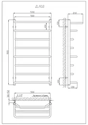 Водяна рушникосушарка Kosser Лотос 900x530/8 ДЛ02, Хром - мініатюра 5