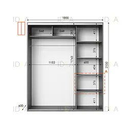 Шафа-купе Idea серія 5 180 x 60 x 210 см Венге темний - мініатюра 2