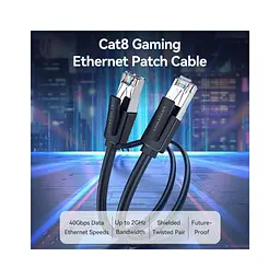 Патч-корд 8м, S/FTP cat 8 RJ-45 black Vention (IKKBK) - мініатюра 11