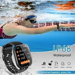 Розумний годинник для чоловіків і жінок Bluetooth, дзвінки, 1,85-дюймовий HD сенсорний годинник з сенсорним екраном та монітором - мініатюра 7