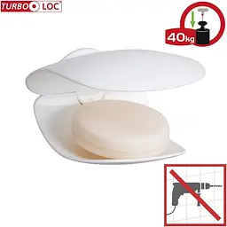 Настінна мильниця WENKO Turbo-Loc® Sora, не вимагає свердління отворів у ванній та душі, для твердого мила - мініатюра 2