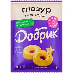 Глазур Добрик з агар-агаром зі смаком лимона жовта 100 г