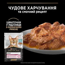 Набір вологого корму для дорослих котів з чутливим травленням Purina Pro Plan Delicate Digestion шматочки у підливці з індичкою та океанічною рибою 850 г (10 шт. х 85 г) - мініатюра 5