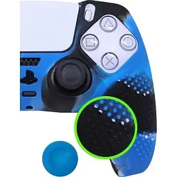 Чохол на геймпад Silicone Case для Sony DualSense Black/Blue [125875] - мініатюра 2