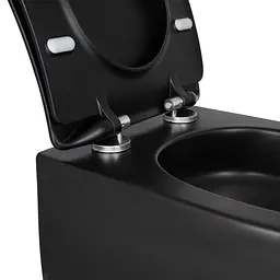 Унітаз підвісний Qtap Taurus безободковий з сидінням Soft-close QT2433084EUQMB, Чорний матовий - мініатюра 7