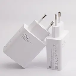 Зарядний пристрій Xiaomi 67W GaN Charger 3 виходи 2C1A (BHR7493EU) біле - мініатюра 2