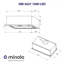 Витяжка вбудована Minola HBI 5627 GR 1000 LED - мініатюра 10